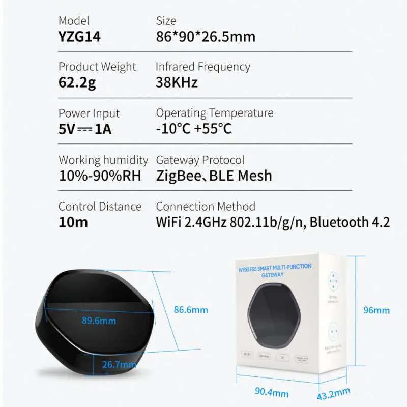 Умный шлюз Tuya Zigbee 3 в 1 дистанционное управление через Wi-Fi 38 к ИК хаб голосовое