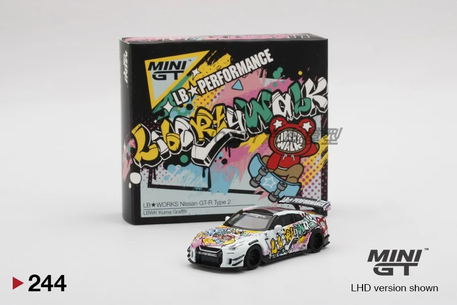 

MINIGT 1:64 Nissan R35 GTR LB WORKS KUMA 244 Limited Edition Metal Static Car Model Toy Gift