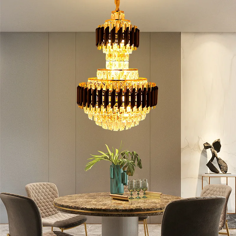 Светодиодная Люстра для столовой гостиной спальни золотые хрустальные