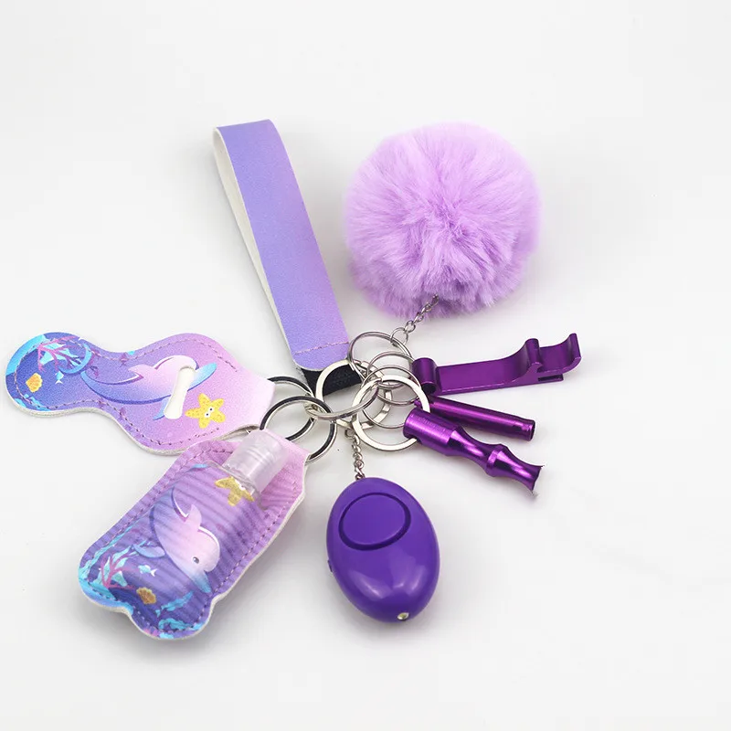 

Self Defense Keychain Set Personal Security Alarm Key Ring For Girl Chain Pepper Spray Women Self Production Safety Keychain