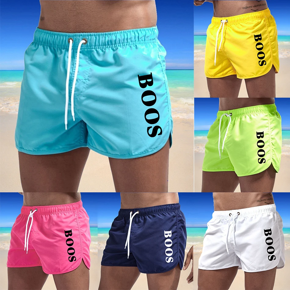 

2022 Summer Men's Swimwear Brand Shorts Printed Beachwear Sexy Swim Trunks Men Swimsuit Low Waist Breathable Beach Wear Surf