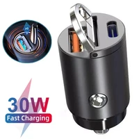 pd 30w car mini charger fast charging pdqcpdpd dual usb type c auto cigarette lighter adapter accessories 12 24v