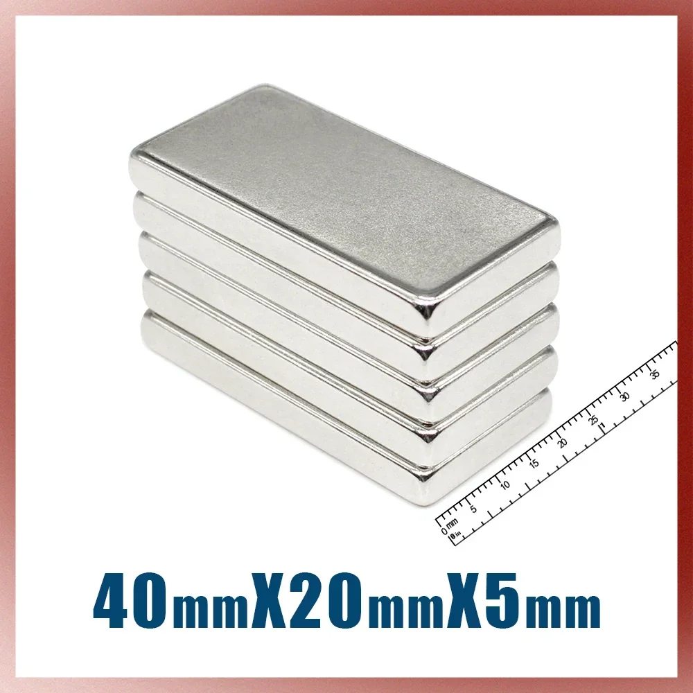 1/2/5/10 шт. 40x20x5 мм квадратный редкоземельный неодимовый магнит N35