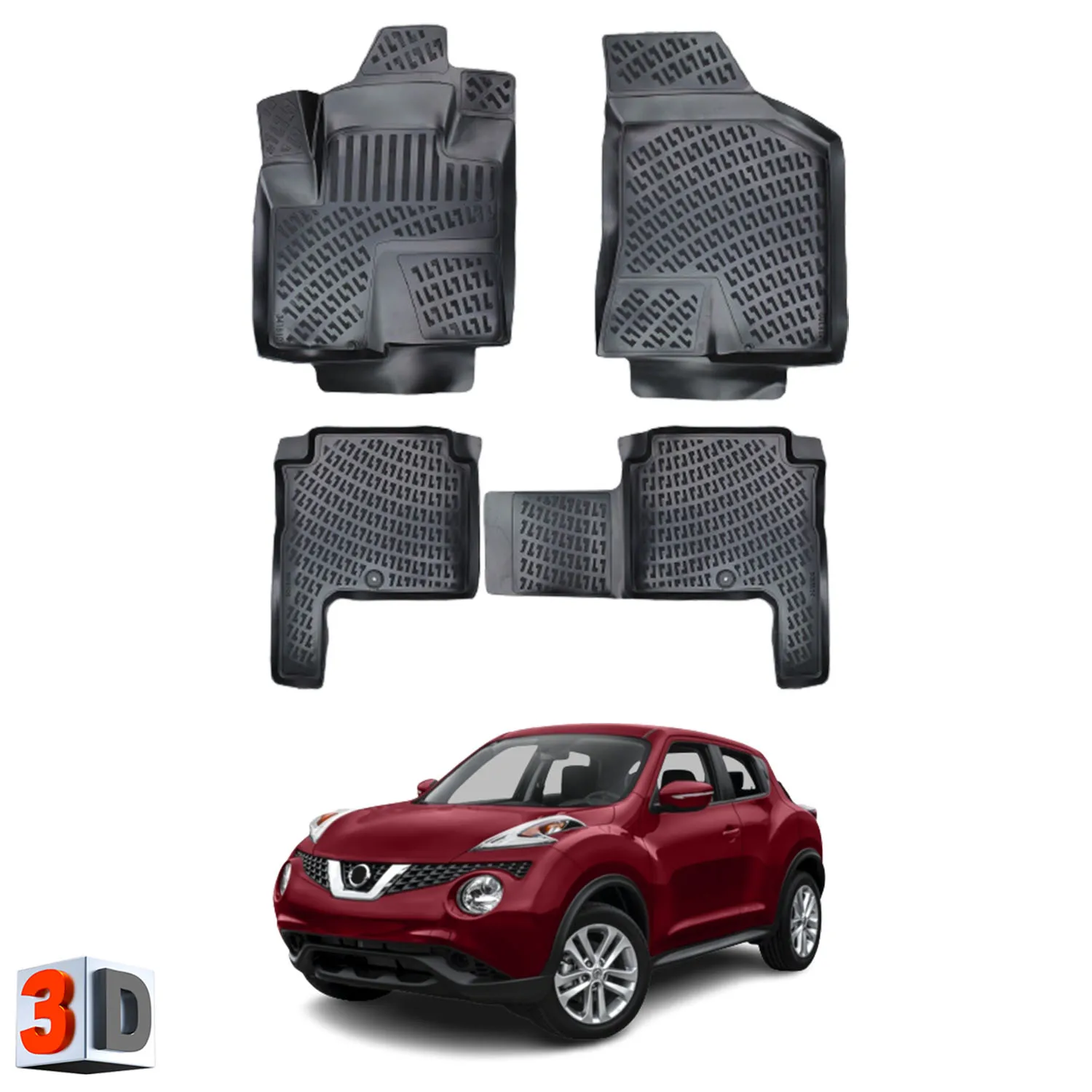 

Коврики для Nissan Juke-(2010-2019), водонепроницаемые, 3D-(черные)