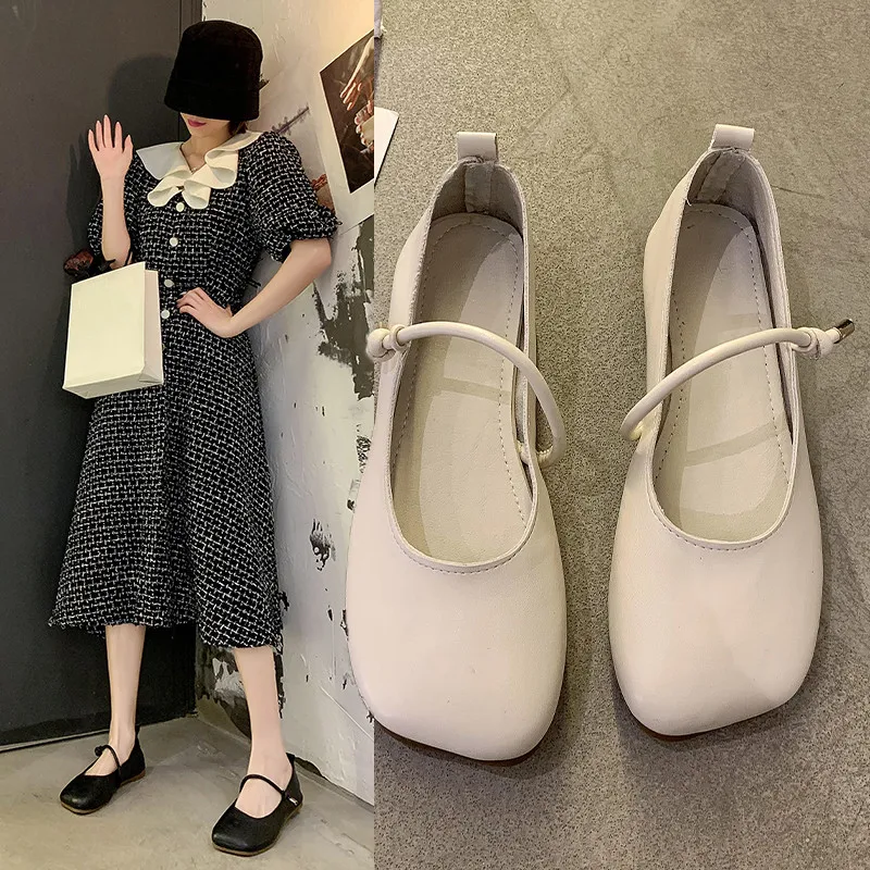

Summer Shoes Ladies All-Match Female Footwear Women's Moccasins Square Toe Shallow Mouth Soft Casual Sneaker 2022 Dress Grandma