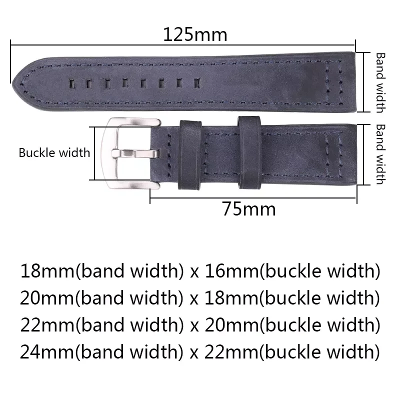 Cowhide Watchbands 18 20 22 24mm Women Men Quick Release For Samsung Gear S3 Genuine Leather Vintage Watch Band Strap