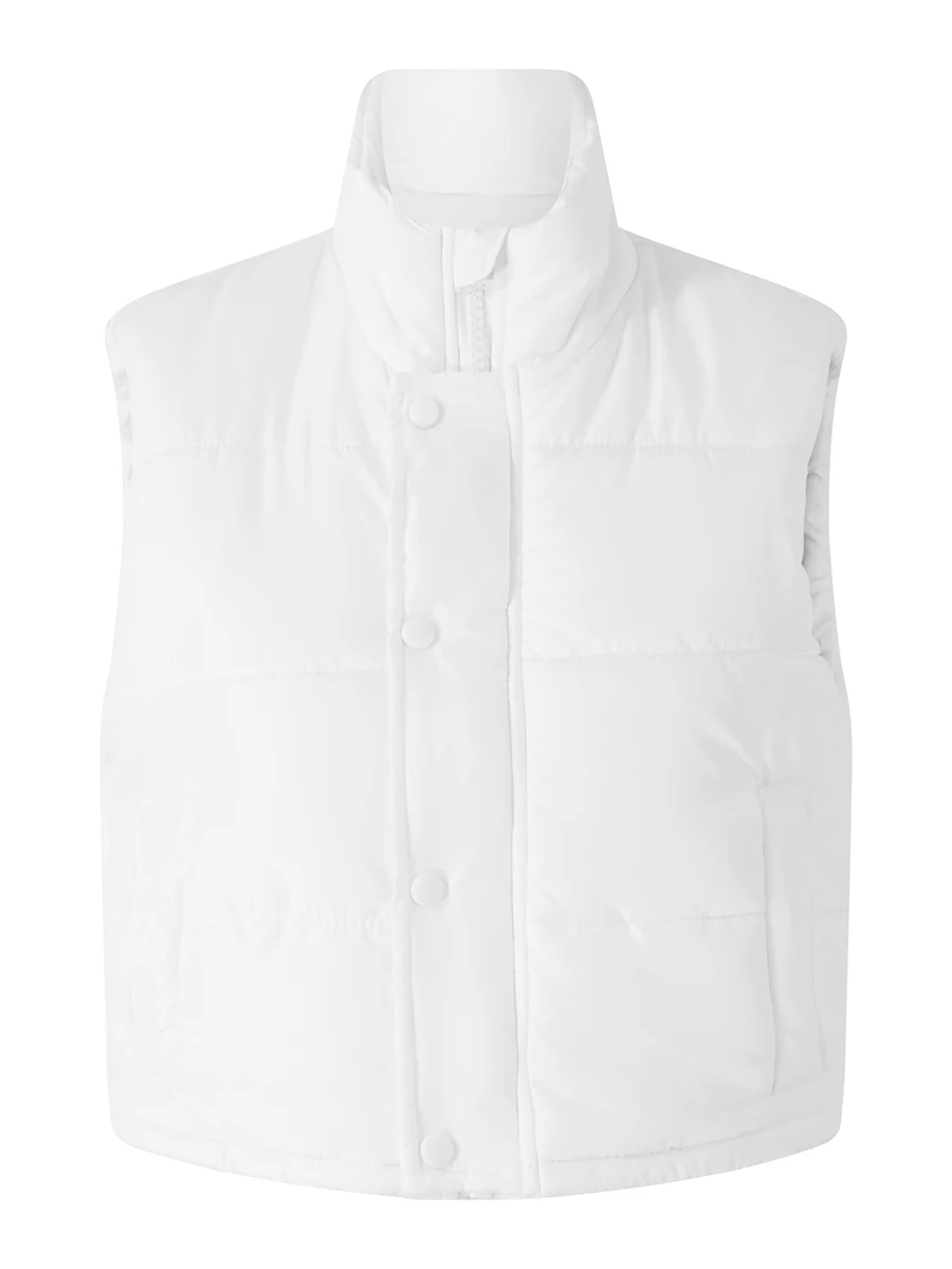 

Women s Winter Zip Up Sleeveless Crop Puffer Vest Lightweight Stand Collar Padded Gilet Warm Outwear Jacket Coat Z Black