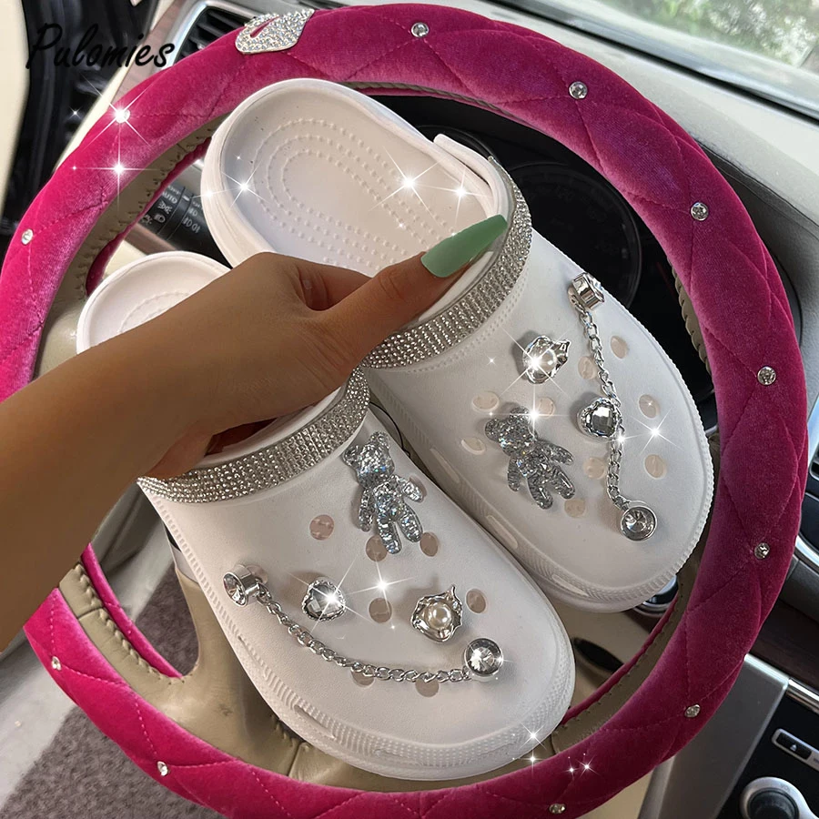 

2022 NEW Trend Women Shoes Slippers Summer Platform Sandals Antiskid Garden Shoes Female Women Clogs With Charms White Sandals