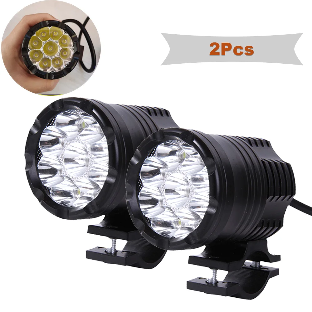 

Дополнительные светодиодные фонари для мотоциклов, 12-85 в, 9 чипов, передние дополнительные стробоскопы, дополнительные прожекторы дальнего действия, мотоциклетные противотуманные фары