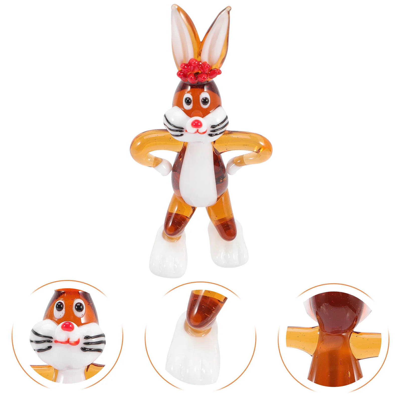 

Bunny Rabbit Statue Easter Figurines Decor Crystal Animal Figurine Chinese Year Sculpture Paperweight Desktop Figure New Zodiac