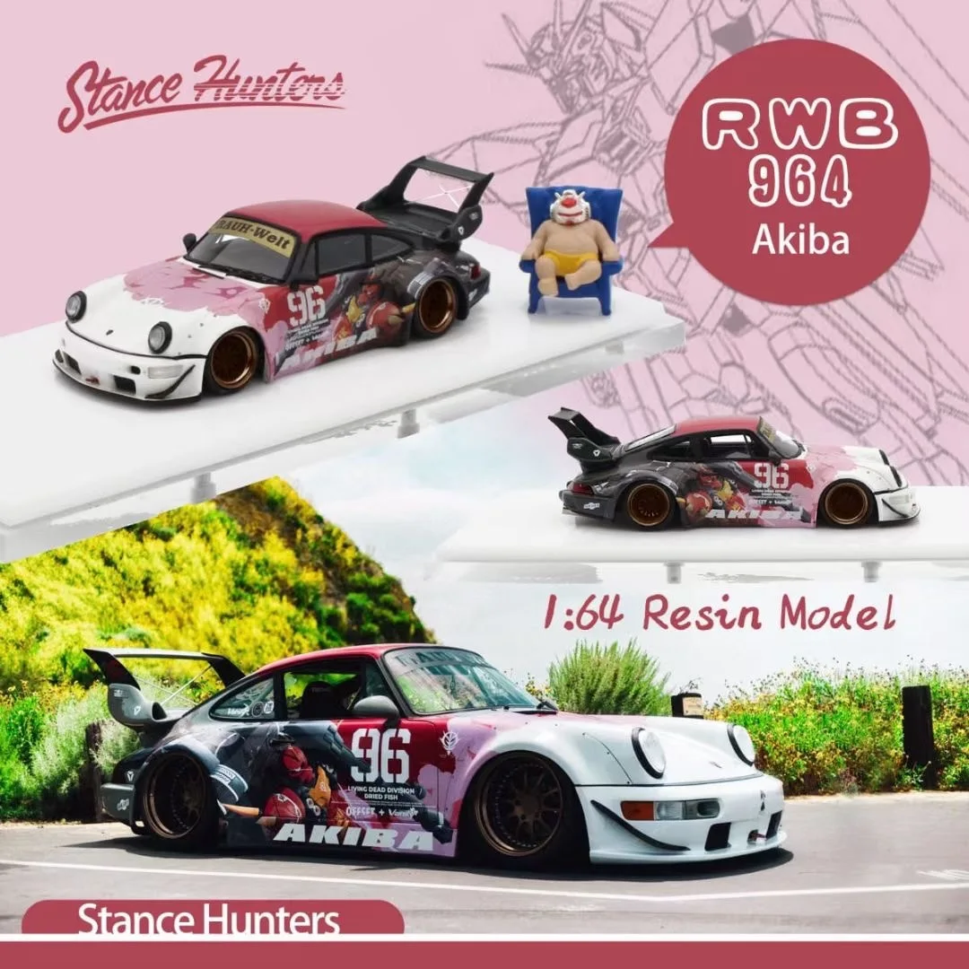 SH в наличии 1:64 RWB 964 каучуковая модель с высоким хвостом игрушек опора охотников