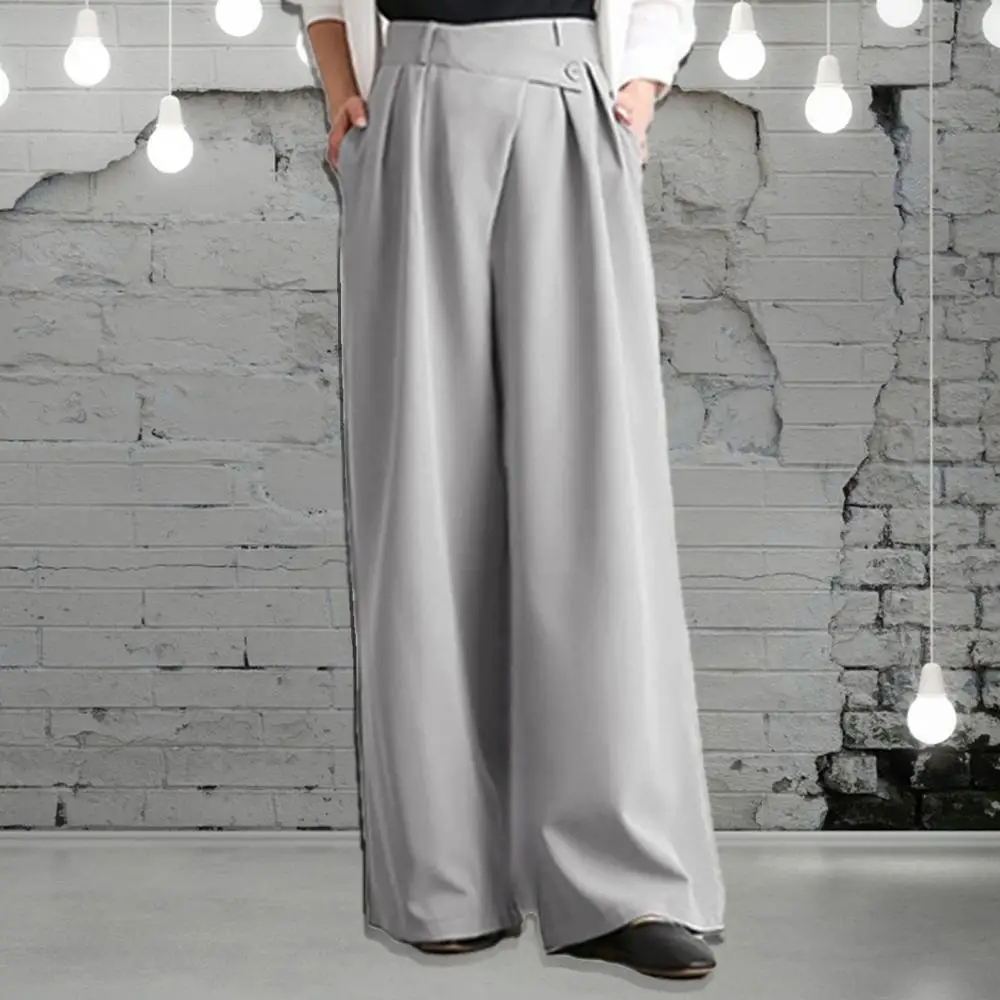 

Loose Wide Leg Long Solid Color Pants Women Trousers Women's Irregular Waistband for Pantalon