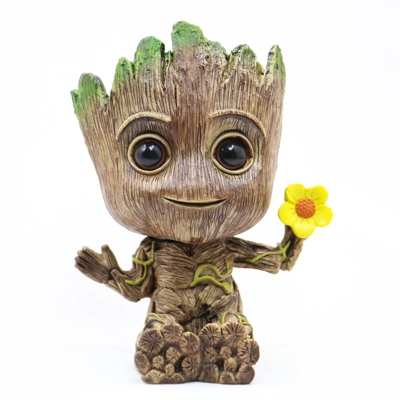 

Marvel Guardians of the Galaxy Tree Man Groot Flower Pot Doll Hand-made Cartoon Office Decoration Exquisite Holiday Small Gift