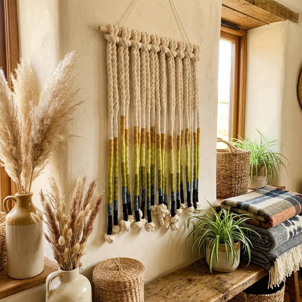 Фото # Веревка для макраме в стиле бохо-арт-деко с вертикальным узором, плетеная, для декора дома в стиле Бали, для свадеб и юбилеев, из хлопка №1