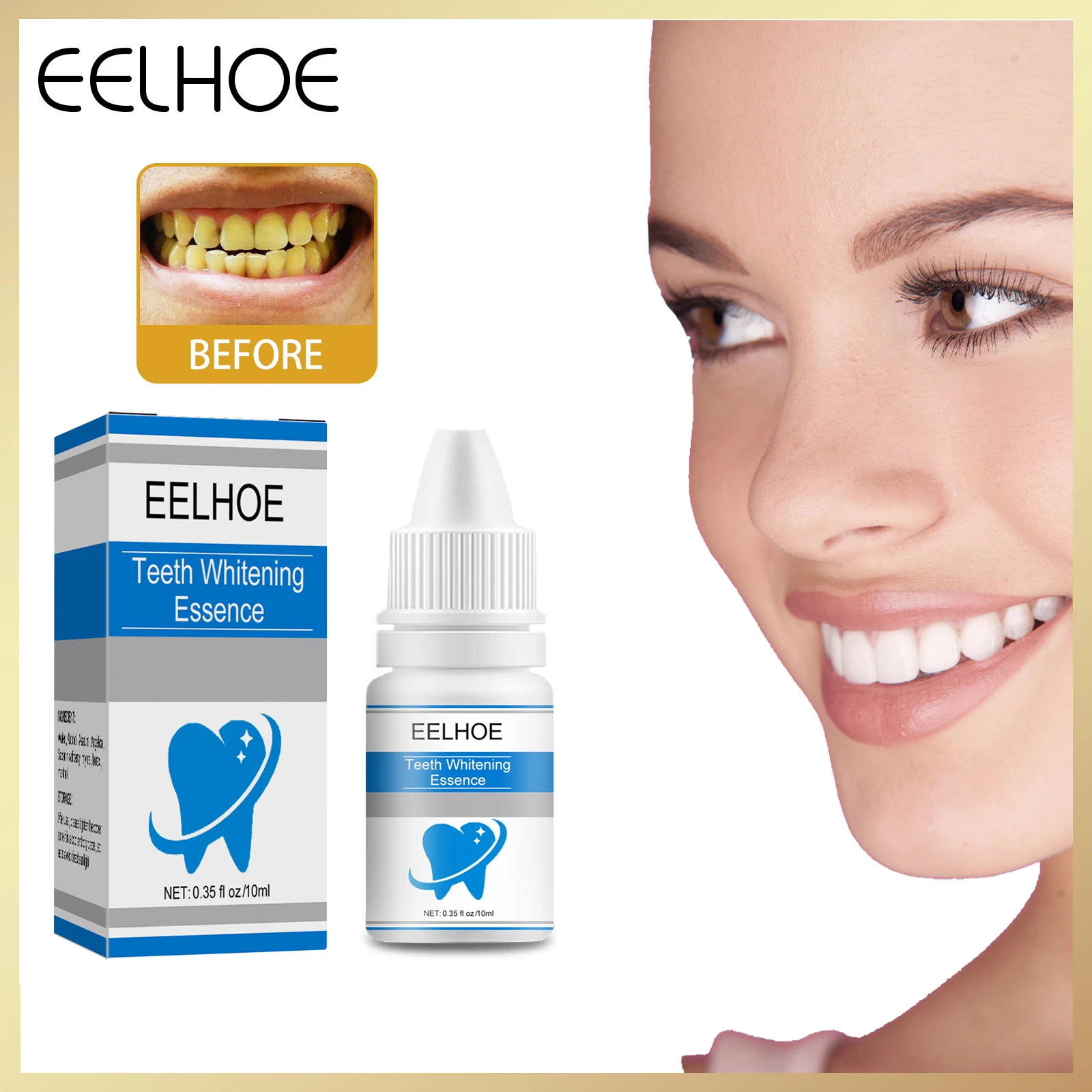 

EELHOE Teeth Whitening Essence Liquid Oral Hygiene Cleaning Whiten Tooth Serum Remove Plaque Stains Bleaching Dental Care 10ml