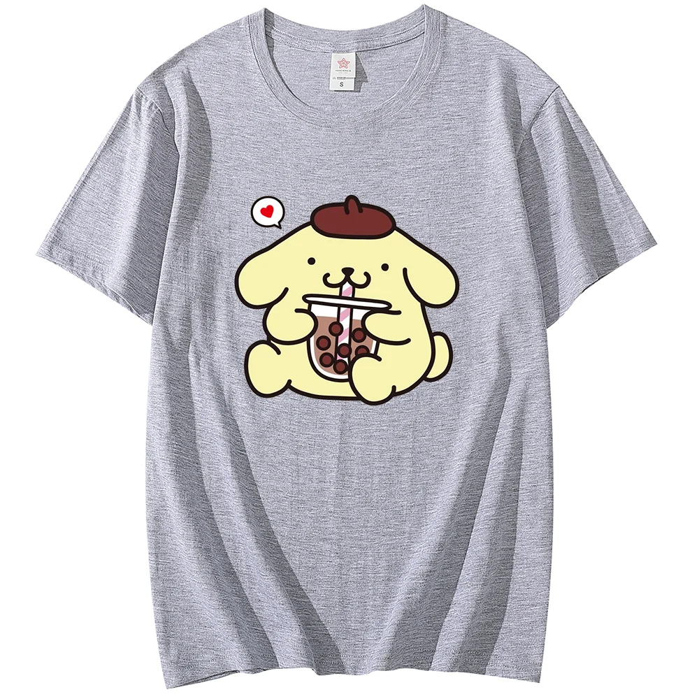 Футболка Sanrio Kawaii Purin с принтом Повседневная Спортивная уличная Harajuku для пары