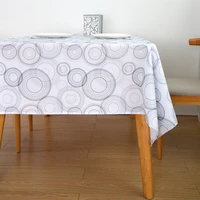 simple circle printing tablecloth washable waterproof oil proof rectangular and round table cloth table cover