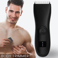 electric groin hair trimmer mens body grooming clipper pubic epilator ceramic blade waterproof male hygiene razor safe shaver