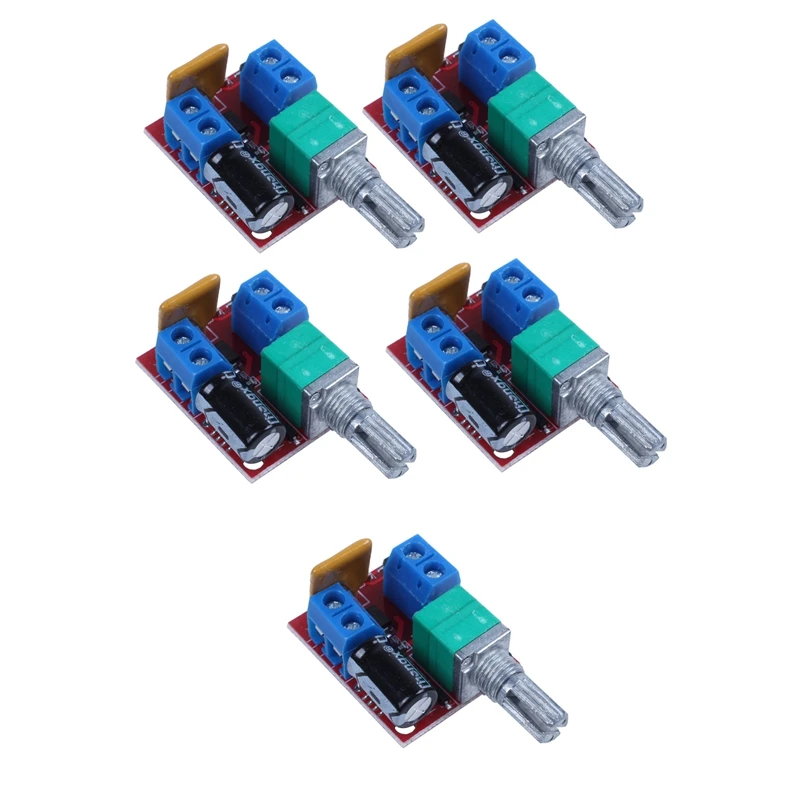 

5X Mini DC Motor PWM Speed Controller 3V 6V 12V 24V 35VDC 90W 5A DC Motor Speed Control Switch LED Dimmer