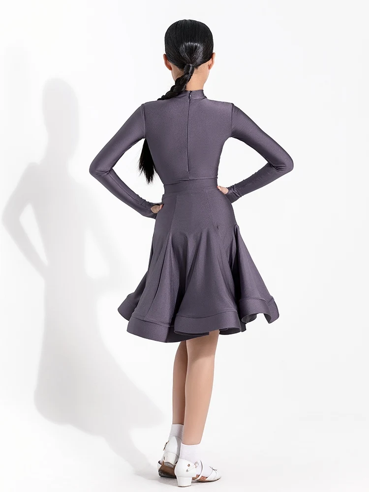 2024 новые костюмы для латинских танцев девочек юбки с длинными рукавами и