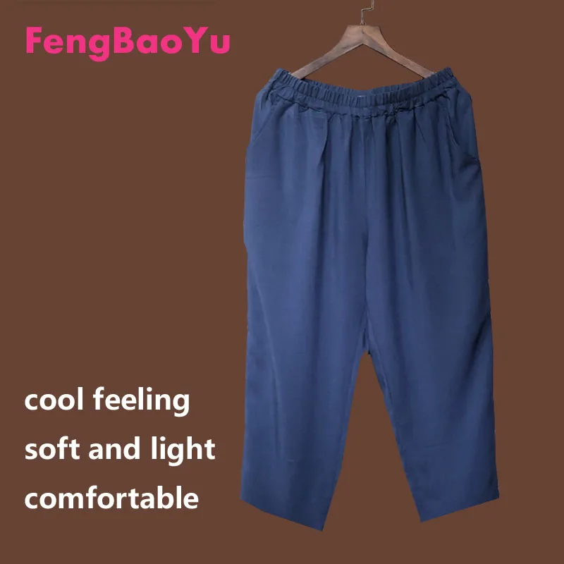 

Fengbaoyu Original Cotton Silk Summer Men's Seven-cent Pants Home Pajamas are Soft Moisture-absorbing Breathable and Leisure