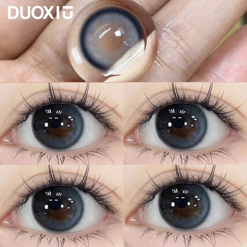 

DuoXiu 1 Pair Natural Color Contact Lenses with Myopia Brown Eyes Circular Blue Lens Makeup Beauty Pupil Free Shipping