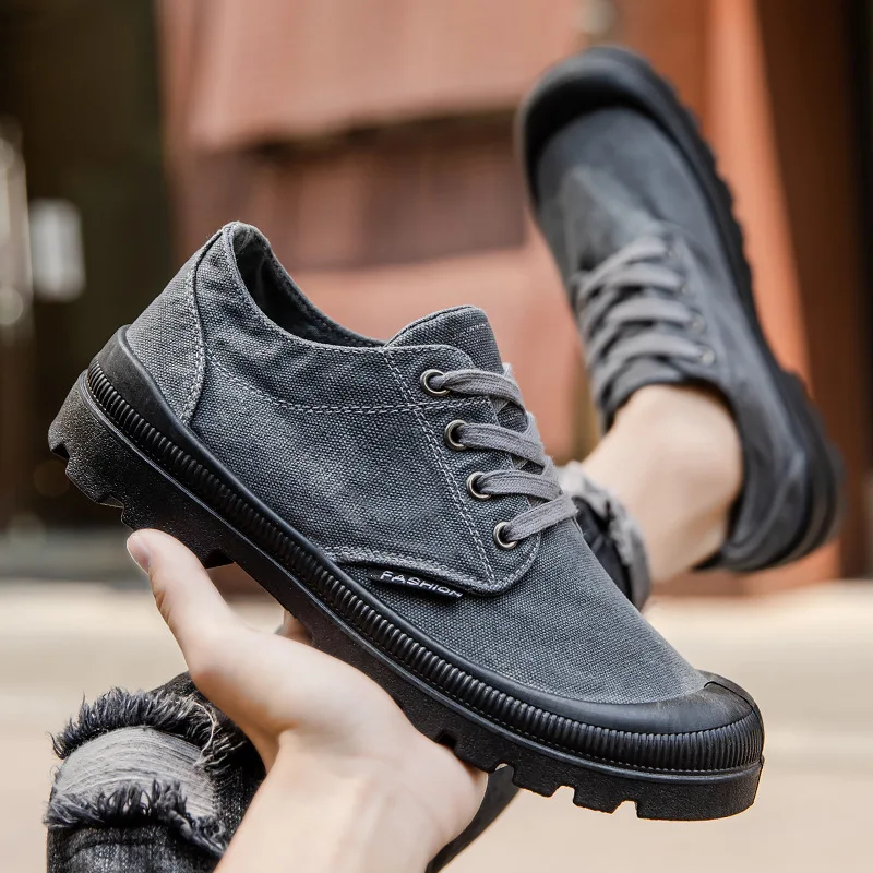 Туфли мужские из вискозы дышащие холщовые кроссовки без шнуровки повседневная