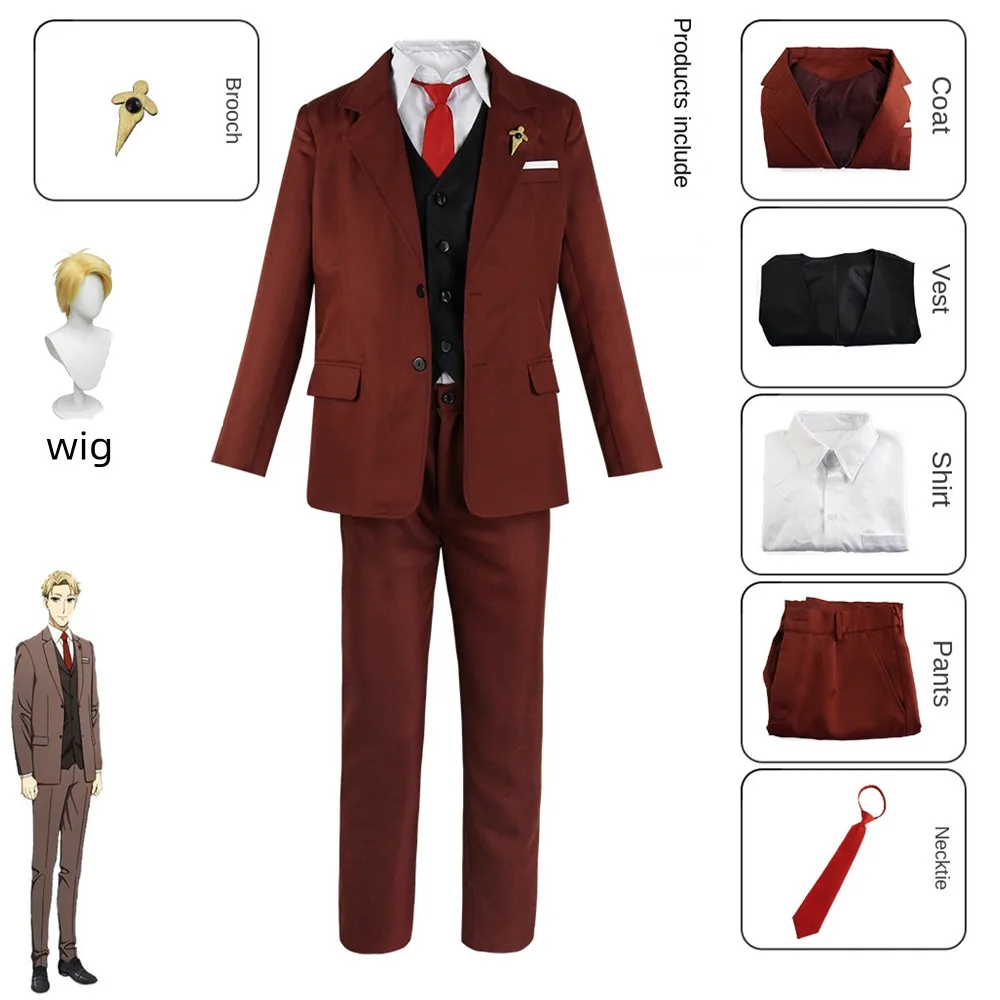 

Костюм для косплея из парика, рубашки, брюк и галстука