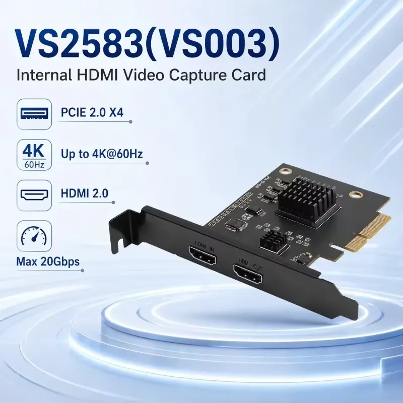 Фото AP01 для карты захвата PCIe 2.0 X4 с входом HDMI2.0 4K60, выходом Loopout, YUY2, одинарным, двойным, тройным режимом, внутренняя видеокарта PCI для захвата видео №3