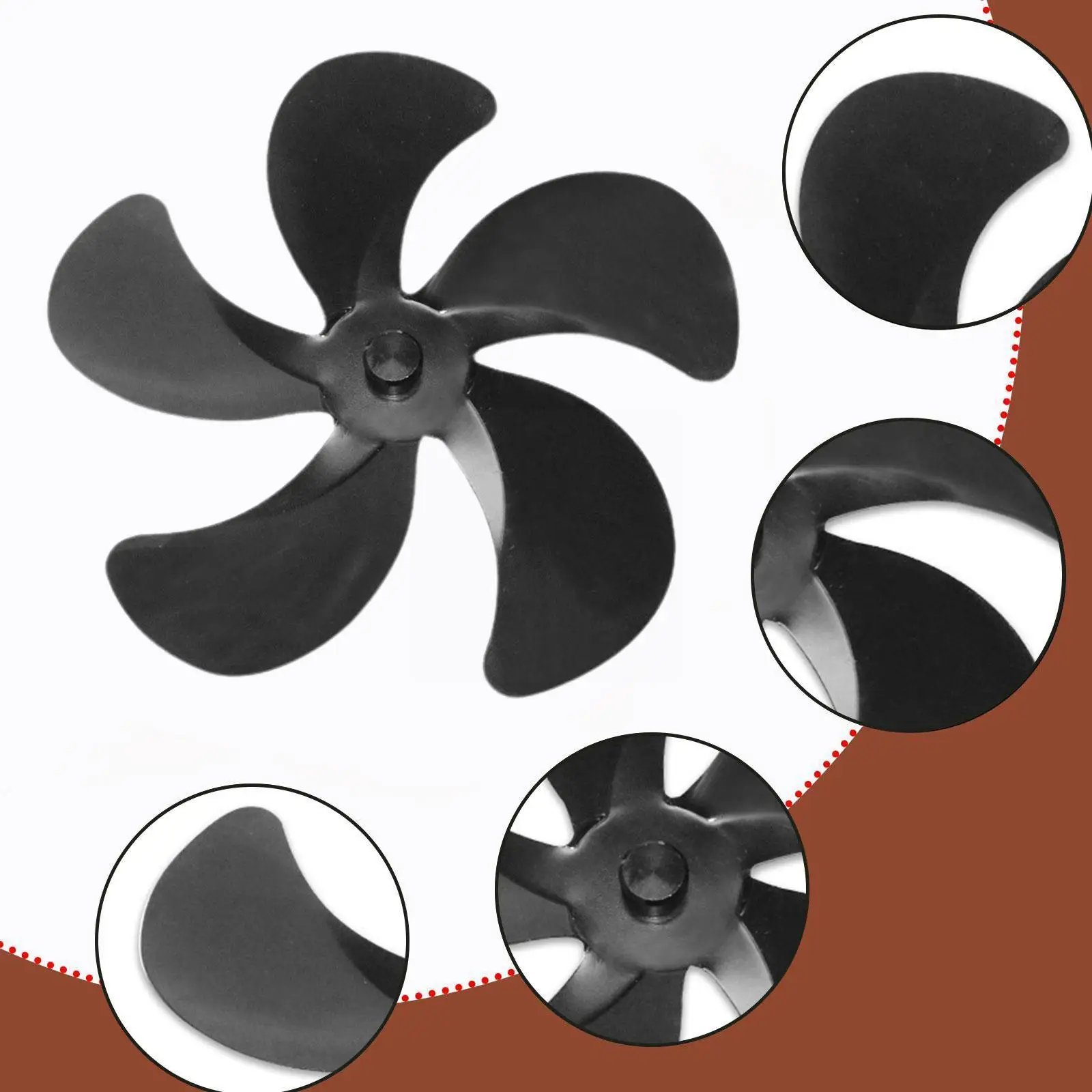 

Stove Fan Blade Heat Powered 5 Blade Stove Fan Aluminum Wood Blade Heat Burning Distribution Stove Winter Blade Log Fan S9B5