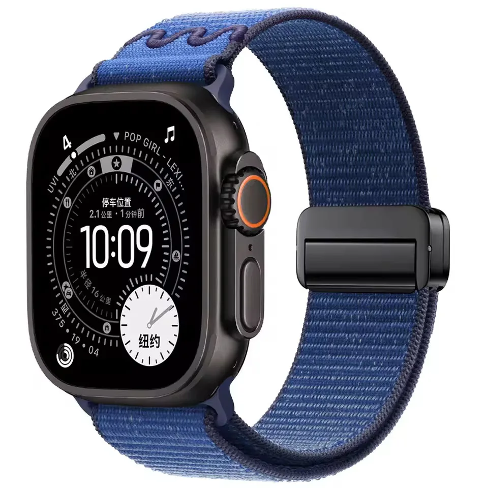 Фото Нейлоновый ремешок для Apple Watch Ultra 3 2 1 49 мм, Series 11 10 9 8 7 46 мм 42 мм 45 мм 41 мм, магнитный браслет для IWatch 6 5 SE 44 мм 40 мм №2