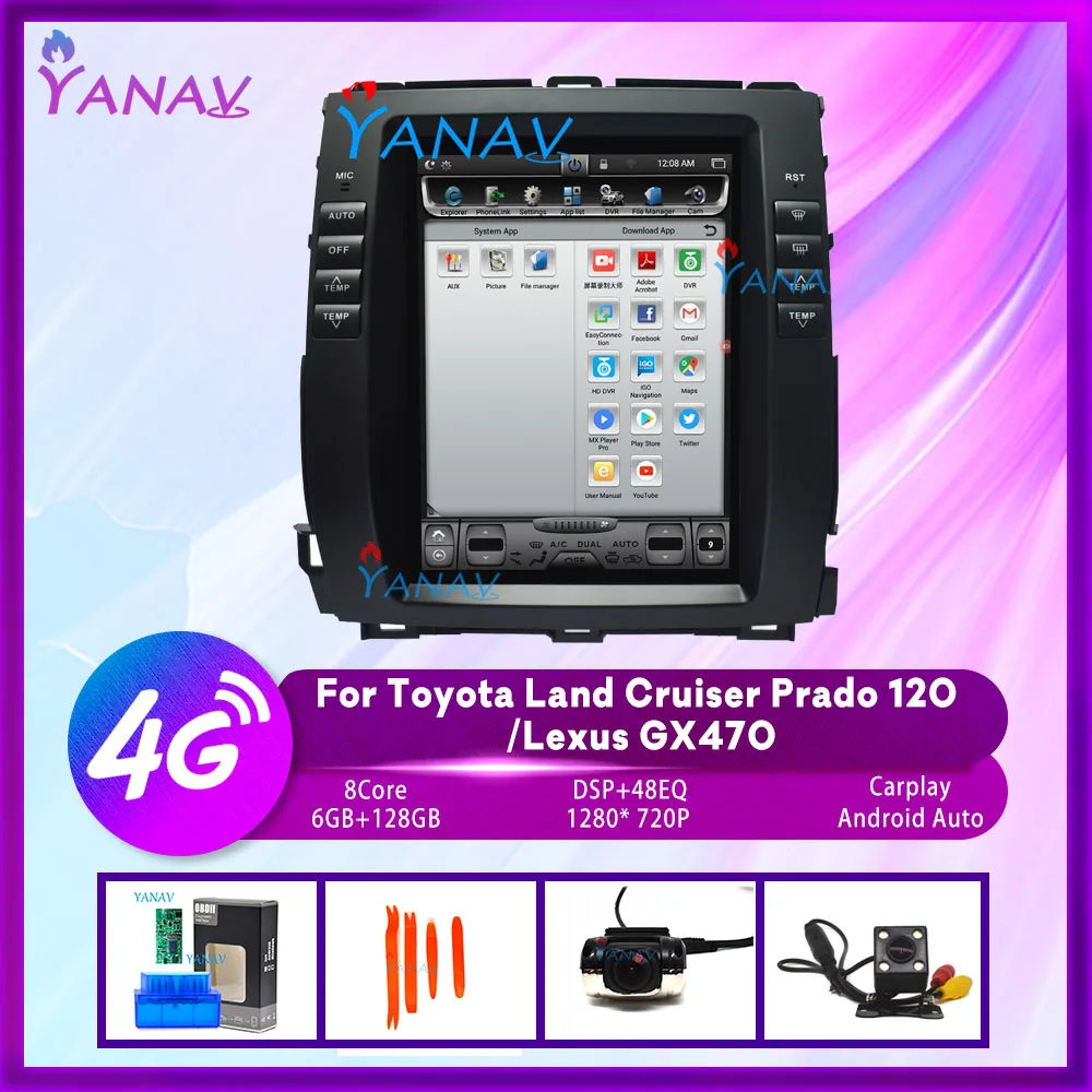 

Магнитола Tesla для Toyota Land Cruiser Prado 120 2002 - 2009 с GPS