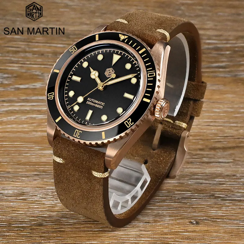 

Часы San Martin Мужские механические с сапфировым стеклом, 38 мм, 6200
