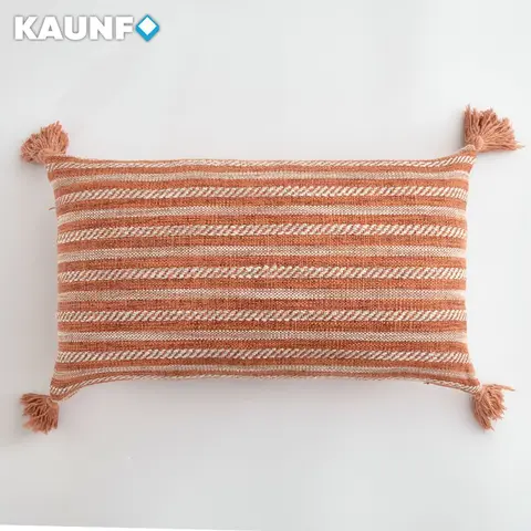 Льняная наволочка Kaunf оранжевая 45x45/30x50