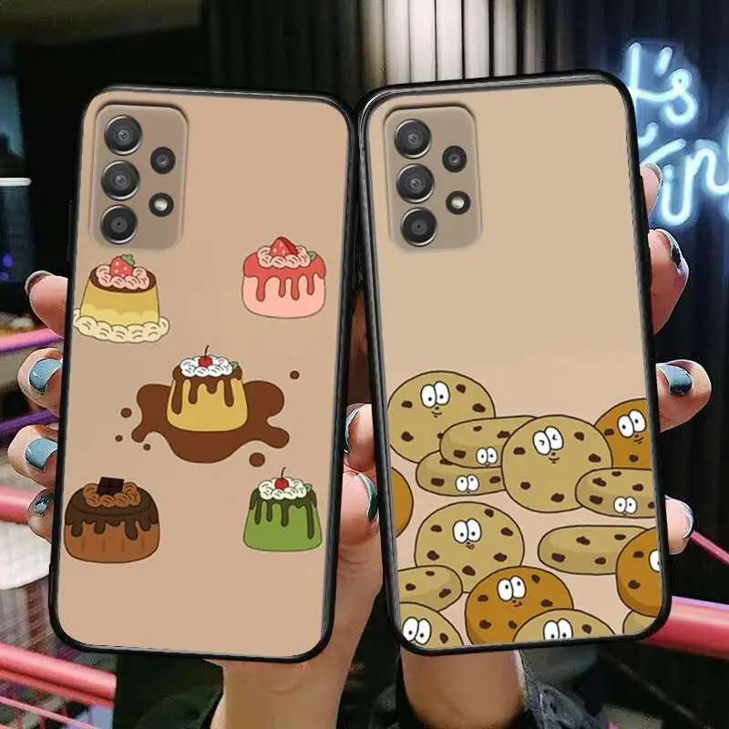 

Cakes and Cookies Phone Case Hull For Samsung Galaxy A70 A50 A51 A71 A52 A40 A30 A31 A90 A20E 5G a20s Black Shell Art Cell Cove
