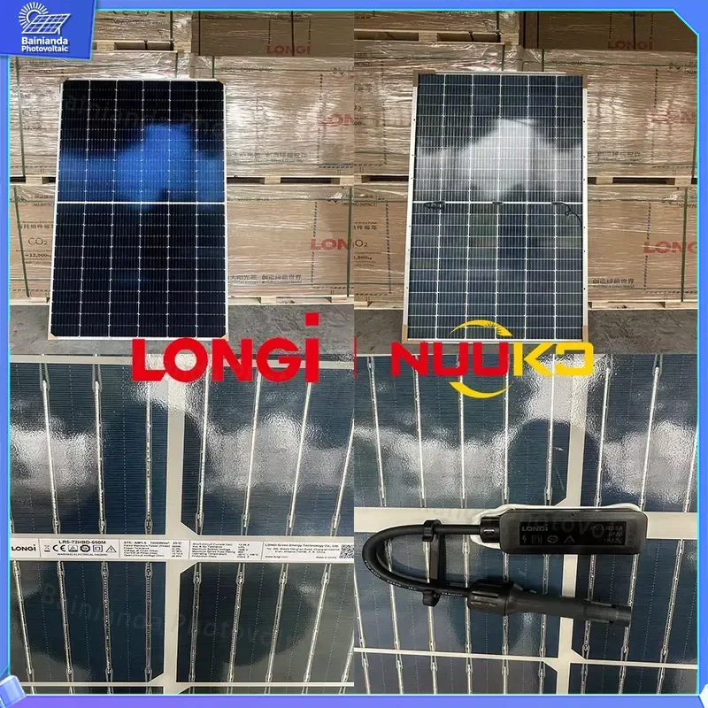 Фото Солнечная панель N-типа 640W 650W, двусторонняя, с эффективностью 24.1%, монокристаллический фотоэлектрический модуль из одинарного стекла для Himo X9 X10 LR7 72HVH №3