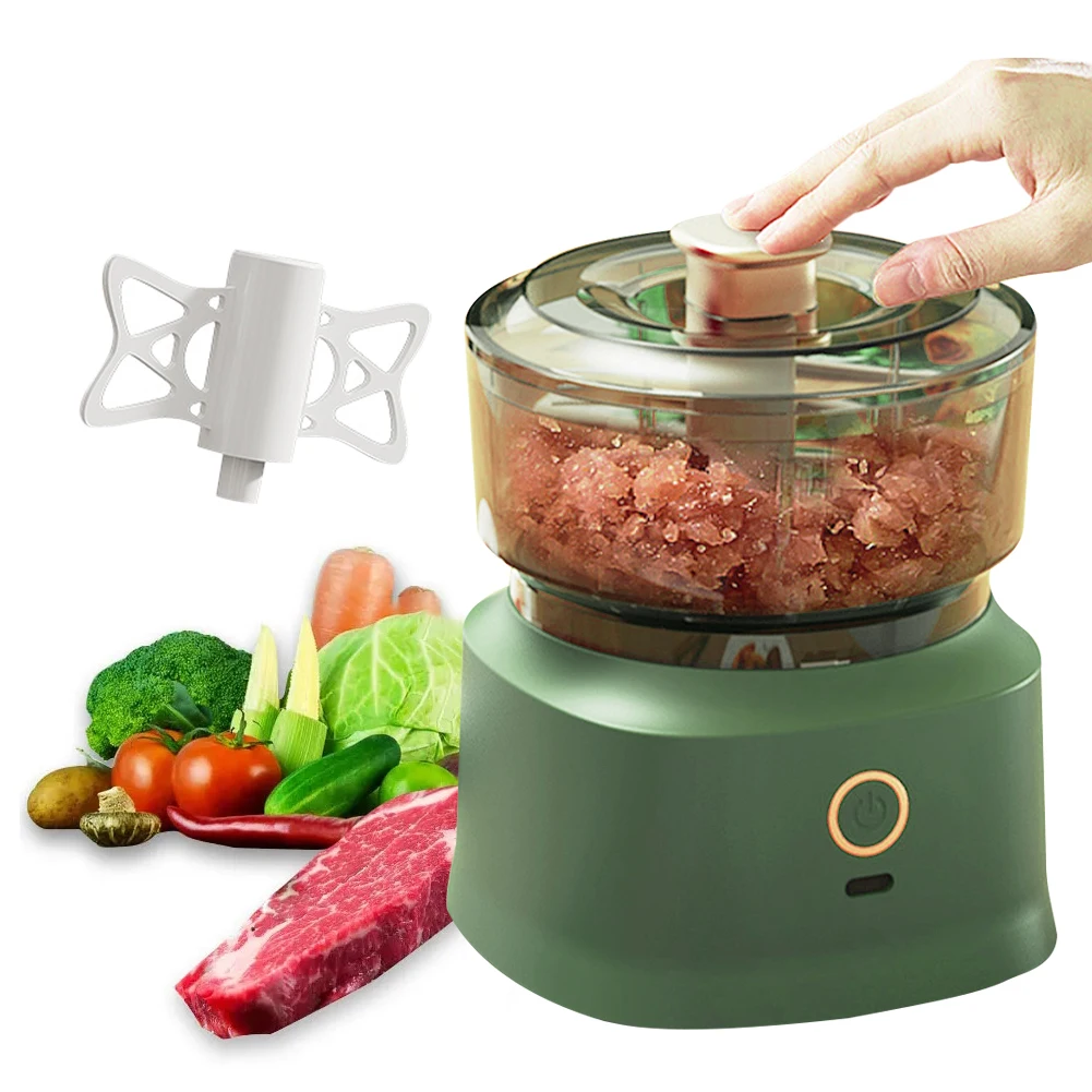 

350ML Electric Food Chopper Rechargeable Multi-Function Meat Grinder Food Processor Stainless Steel Blade for Meat Garlic Herb