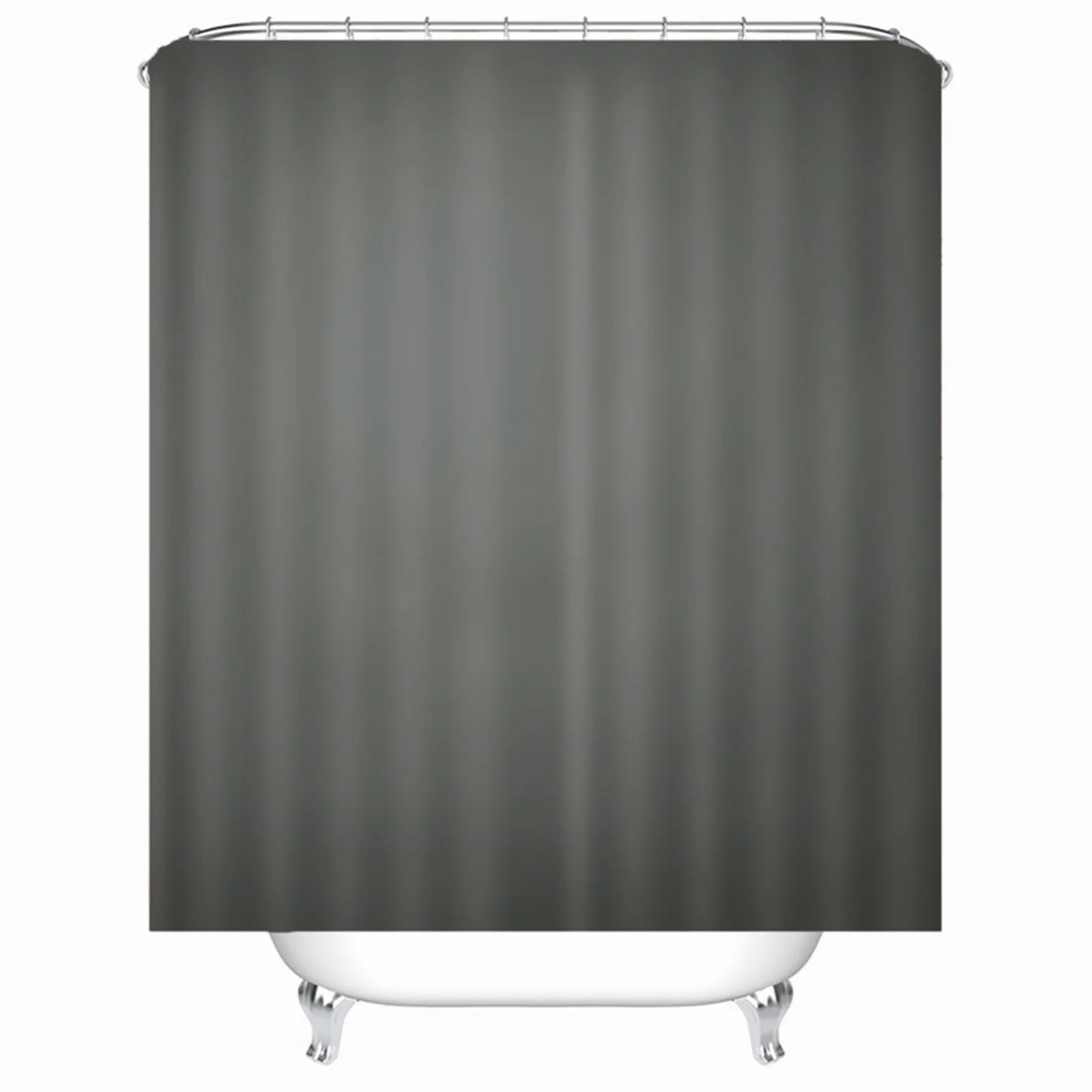

Shower Curtain Girls Polyester Monochrome Design Dark Gray Mold & Mildew Resistant Waterproofwith Rustproof Grommets Hooks