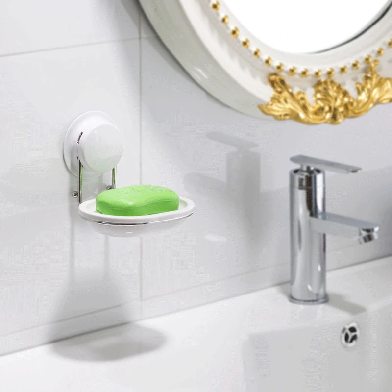 

Double Layer Soap Holder No Punching Suction Cup Design Wall-mounted Drain Detachable Bathroom Home Products Toilet Soap Dish