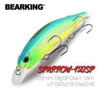 bearking 12cm 18g hot model fishing lures hard bait 10color for choose minnow quality professional minnow depth1 1 8m