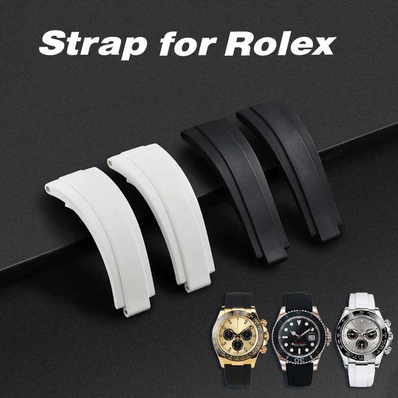 

20mm Rubber Silicone TPU Watch Bands for Rolex GMT Daytona Submariner Diving Waterproof Replacement Belt Watch Strap Accessories