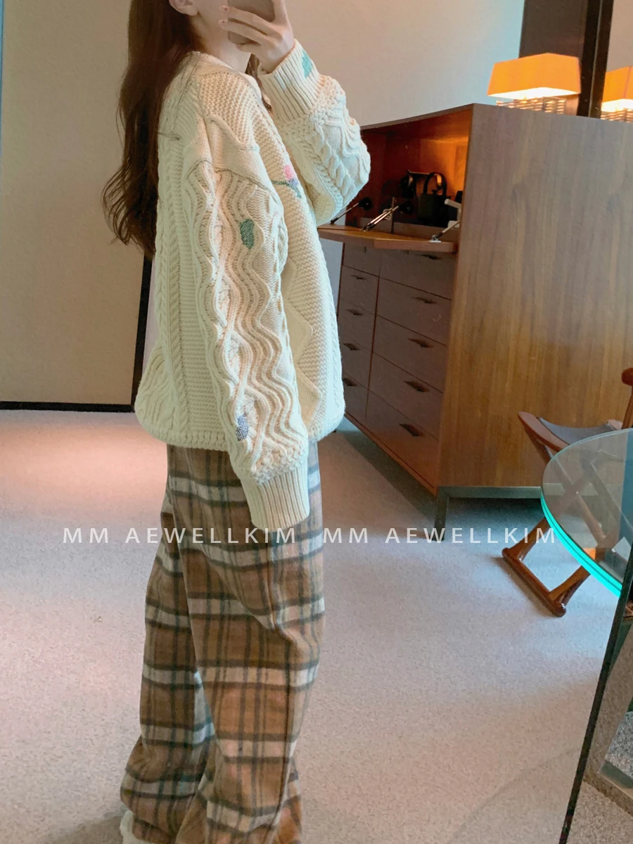 ADER ERROR knitted sweater men's and women's spring and autumn style loose casual lazy wind twist knitted shirt top Unisex style