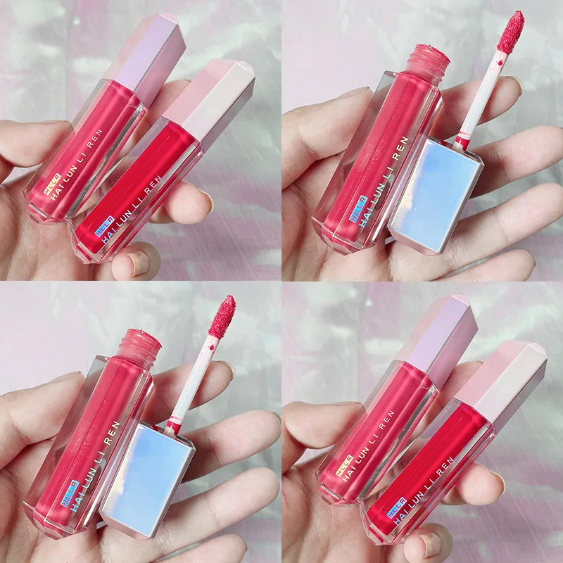 

Six-color Optional Small Pink Diamond Velvet Lip Glaze Matte Fog Face Lip Mud Waterproof Moisturizing Makeup