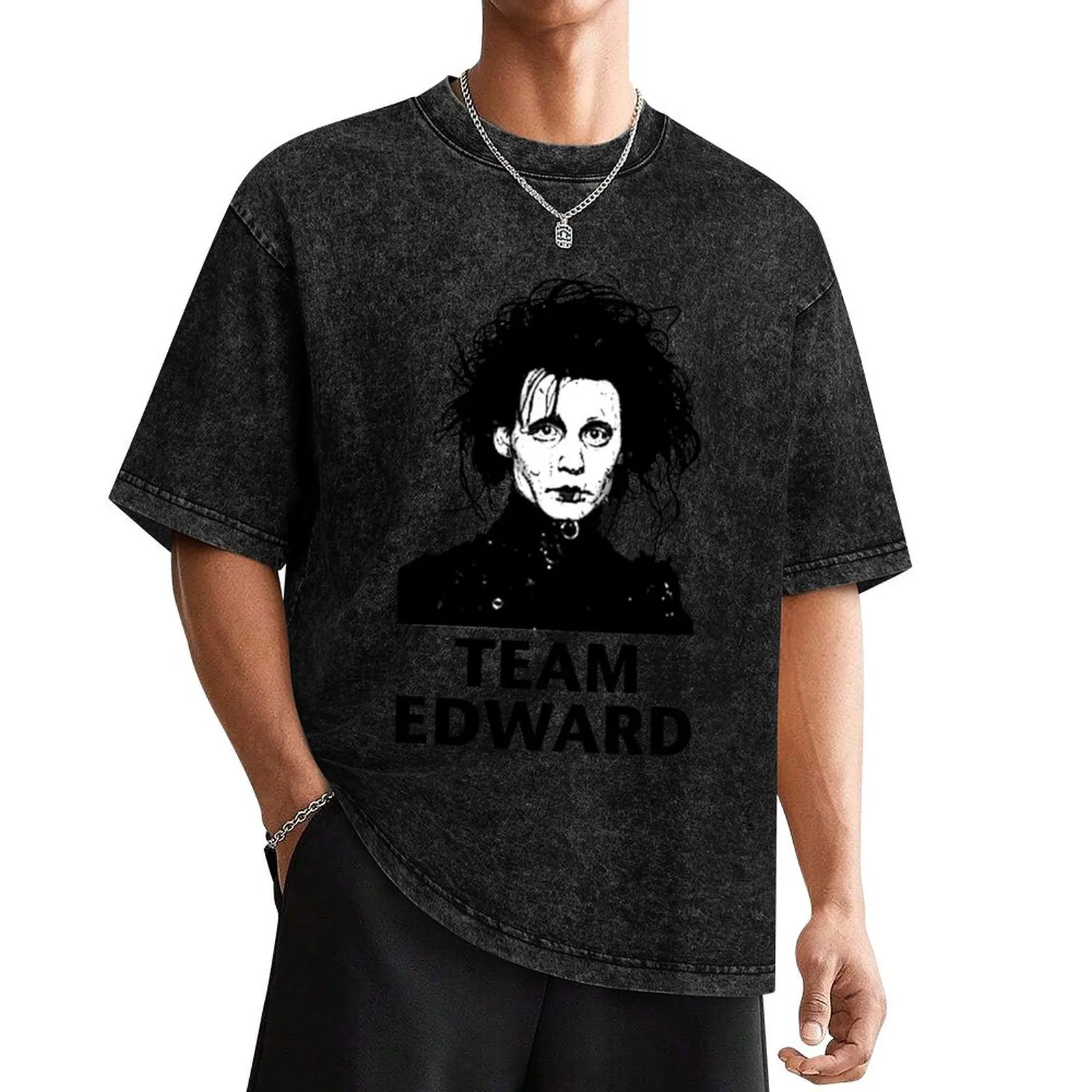 Футболка Team Edward Scissorhands летний топ синие арховные футболки большого размера