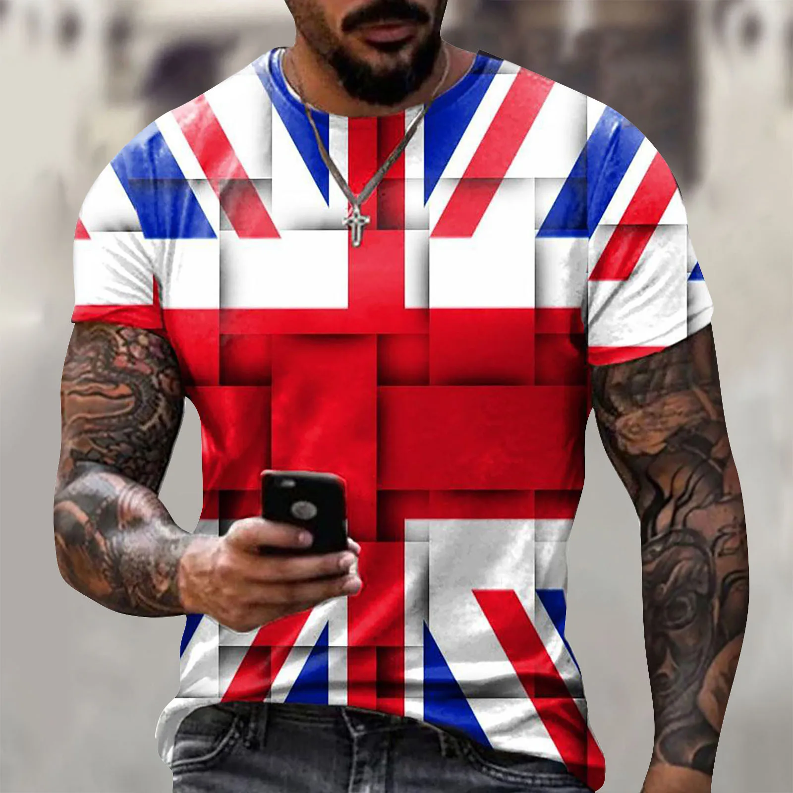 

Men's Streetwear Summer Short Sleeve Printed Blouse Round Collar Fashion T-shirt Male Clothing Ropa Hombre Футболки