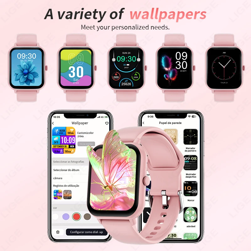 LIGE 2024 Bluetooth Call Смарт-часы Мужчины Женщины Полный сенсорный экран Спортивные