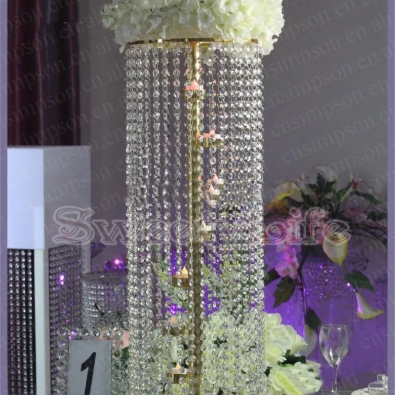 

10 шт./партия, золотистые подсвечники для свадебных цветов, 100 см (В)