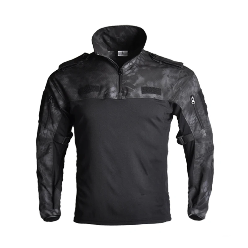

HAN WILD Tactical Shirt Camouflage Combat Shirts Men Army Military Uniform Rapid Assault Long Sleeve Hiking Shirt Trekking
