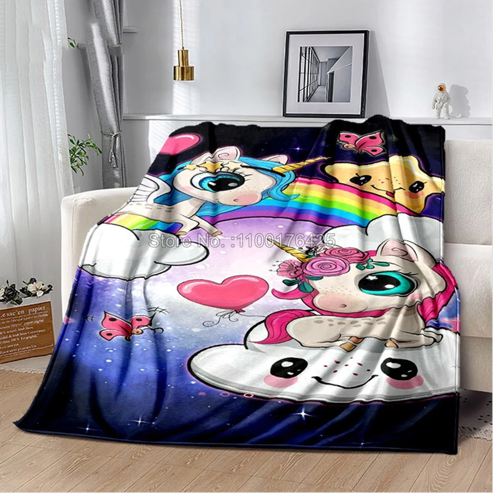 Черное мультяшное одеяло с единорогом на заказ одеяла для маленьких девочек и
