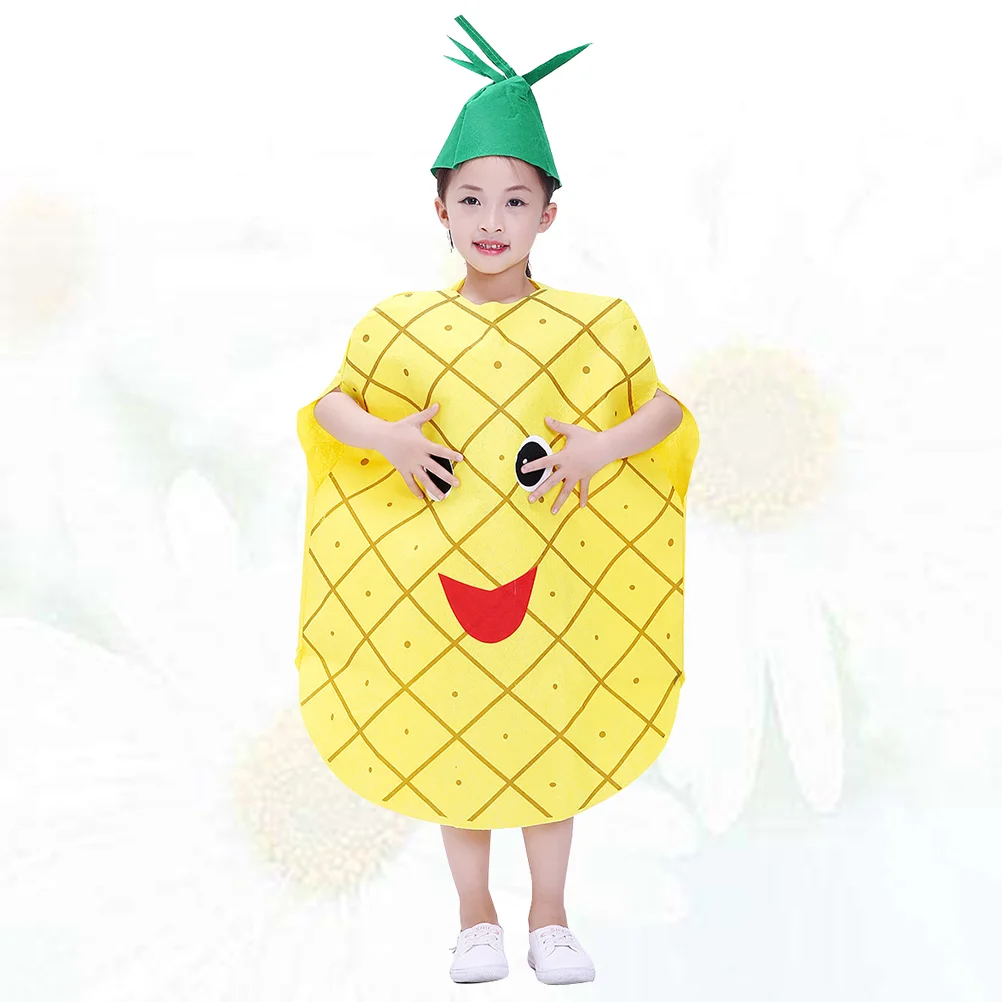 

1Pc Kids Fruit Vegetable Design Costume Halloween Strawberry Outfit Kiwi Strawberry Costume Creative Funny Fruit Cosplay
